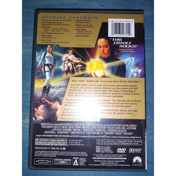 Tomb Raider: The Cradle of Life DVD - Picture 2 of 2